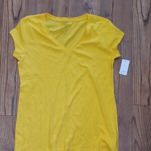 Crown & Ivy Yellow Cap Sleeve  T-Shirt
